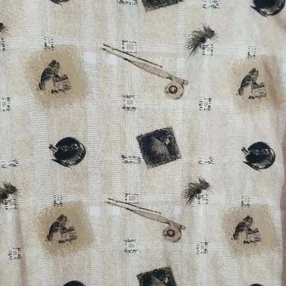 {Roundtree & Yorke} Mens Fishing Novelty Print Button-Down Casual Shir - Picture 3 of 13